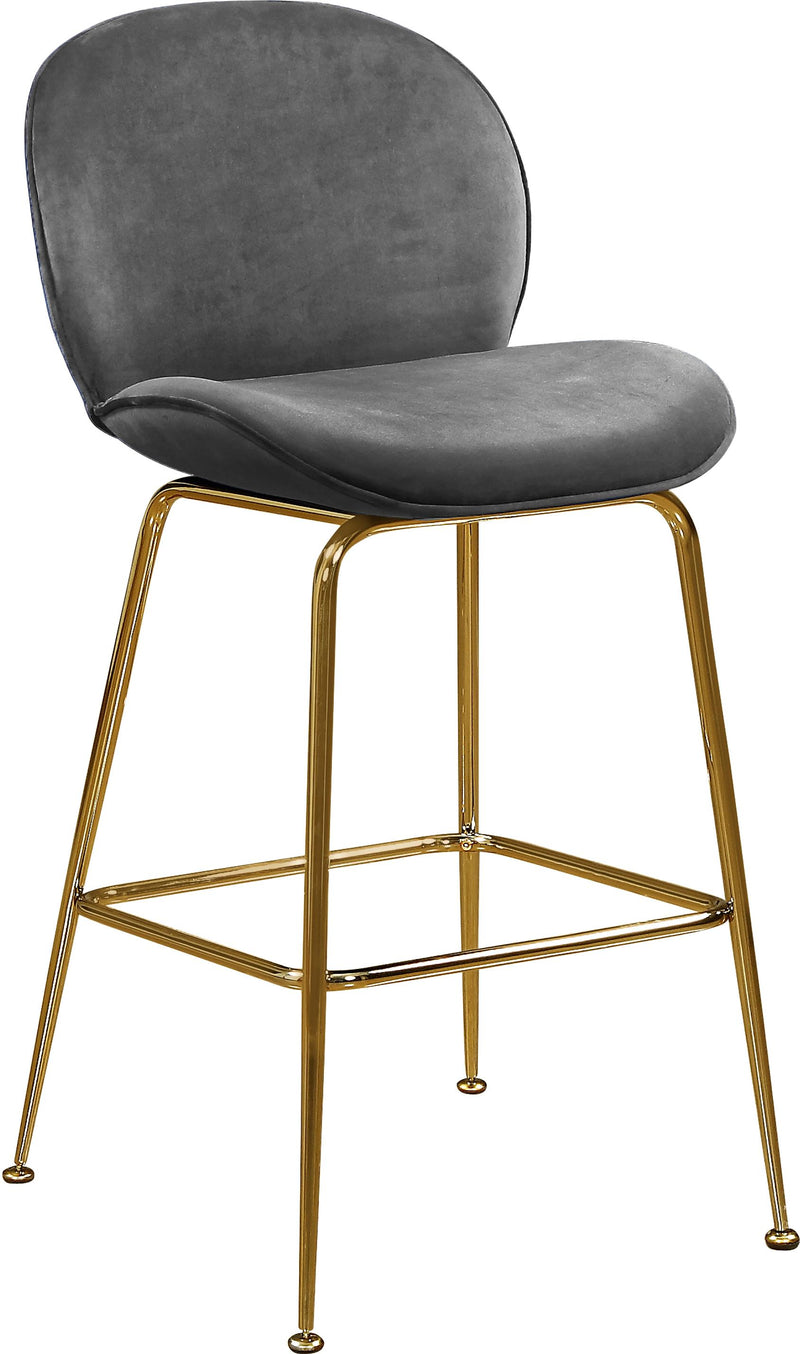 Paris Grey Velvet Stool