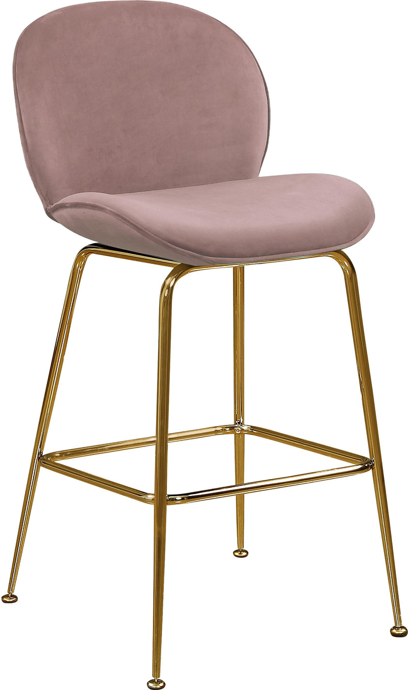 Paris Pink Velvet Stool