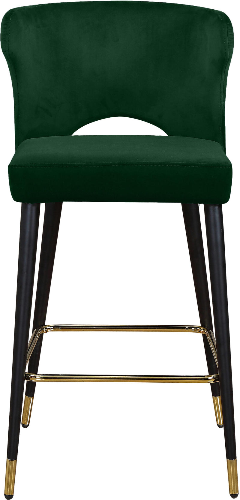 Kelly Green Velvet Stool