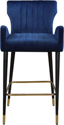 Luxe Navy Velvet Stool