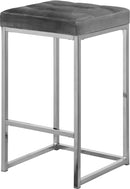 Nicola Grey Velvet Stool