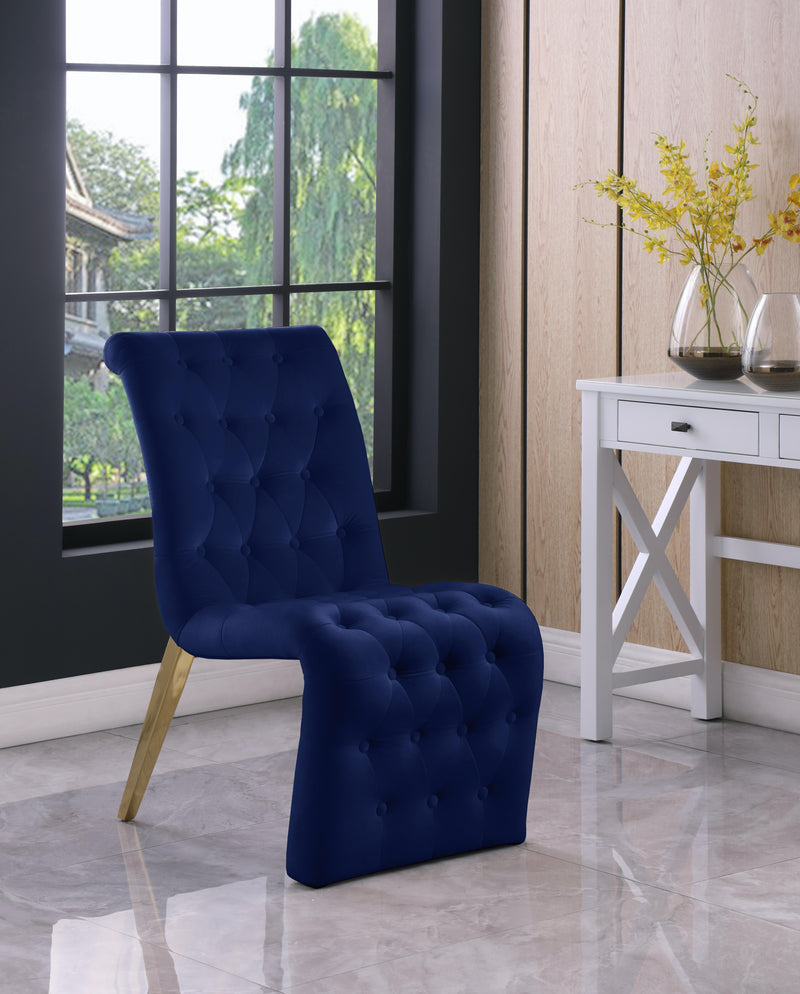 Curve Navy Velvet Dining Chair