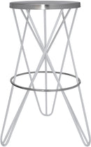 Mercury White / Silver Bar Stool