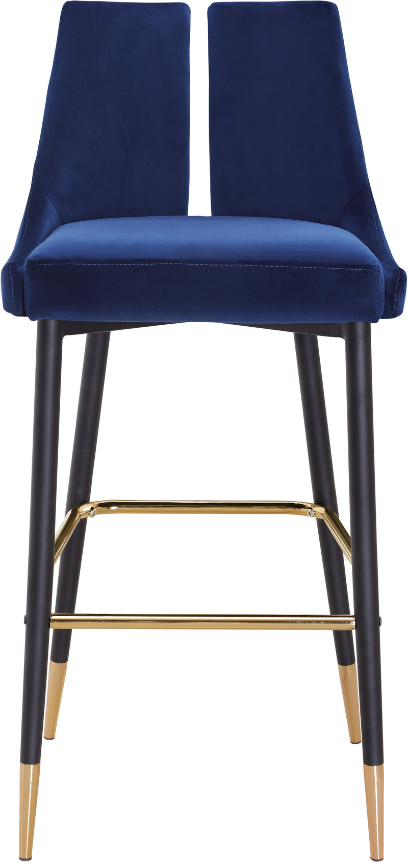 Sleek Navy Velvet Stool