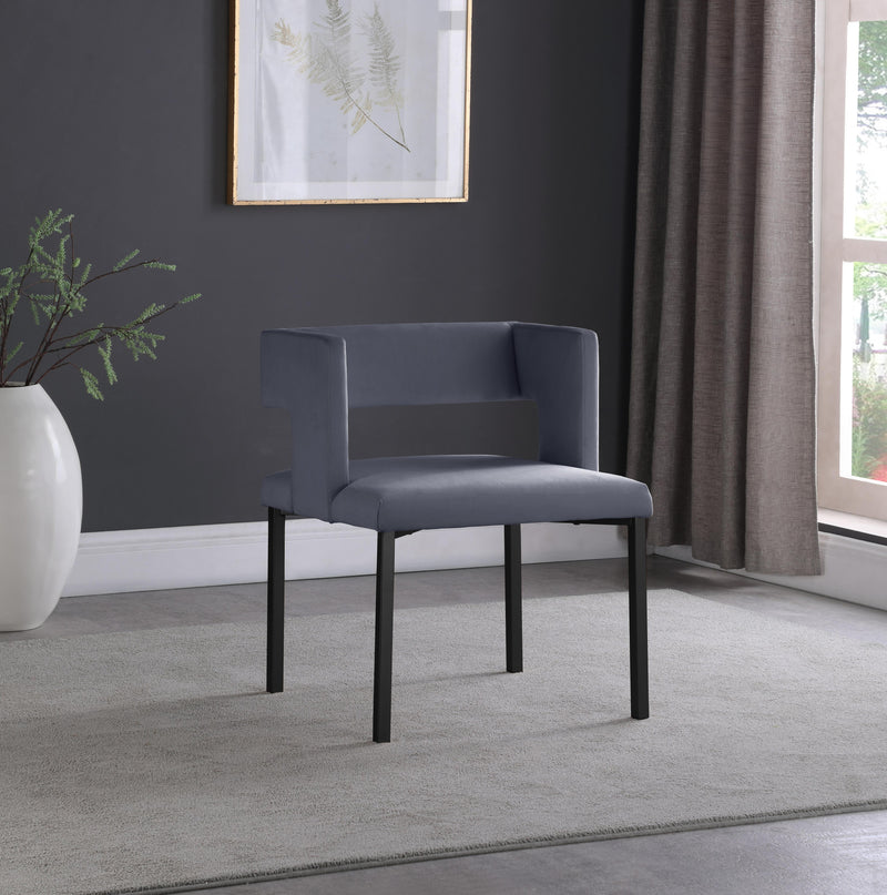 Caleb Grey Velvet Dining Chair