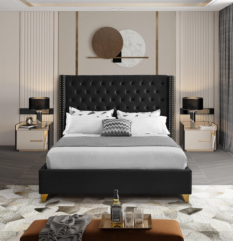 Barolo Black Velvet King Bed