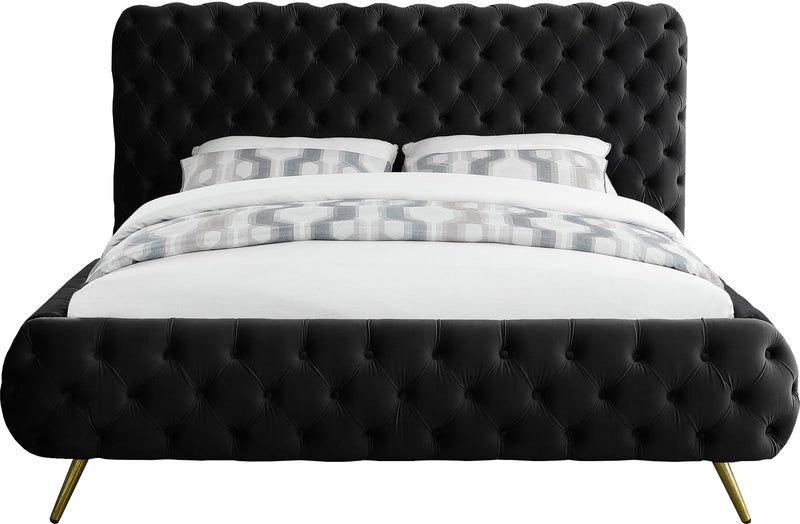 Delano Black Velvet King Bed