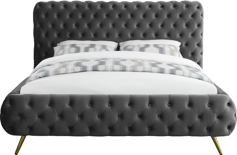 Delano Grey Velvet King Bed