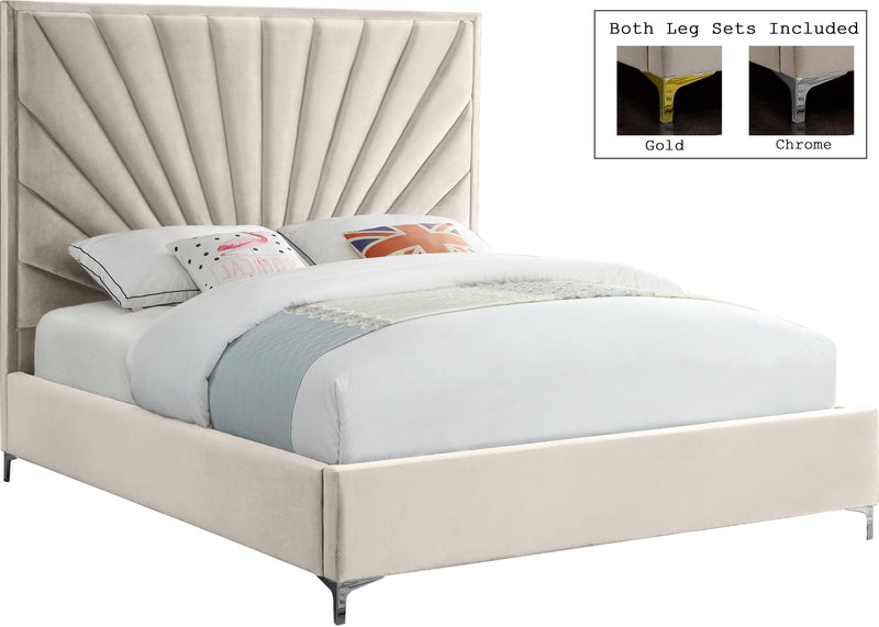 Eclipse Cream Velvet Full Bed