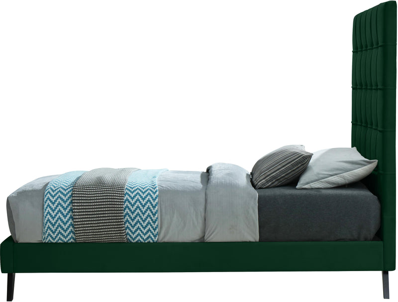 Elly Green Velvet Twin Bed