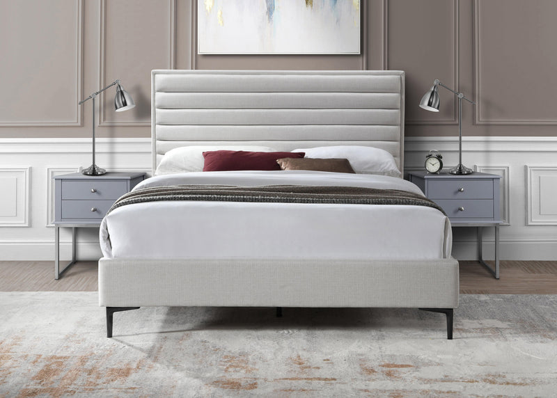 Hunter Cream Linen Queen Bed