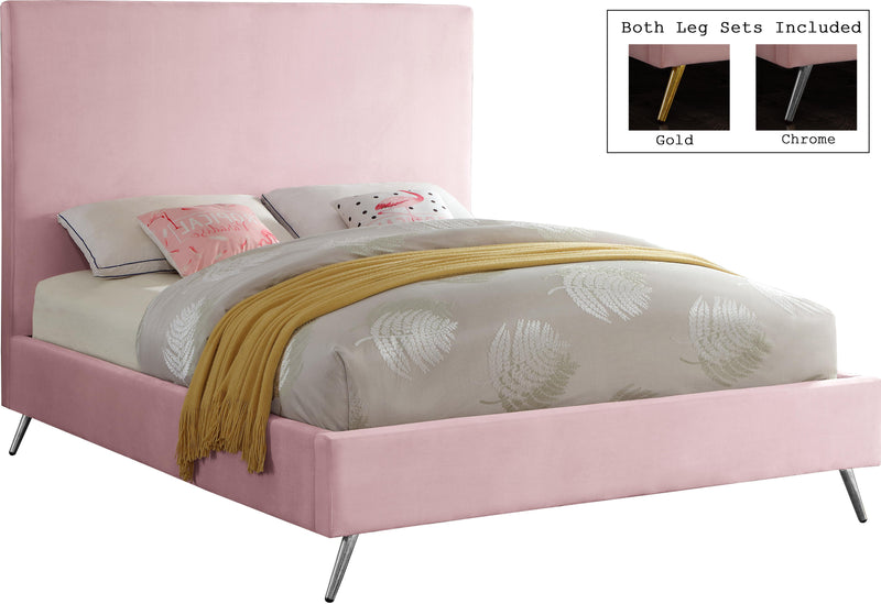 Jasmine Pink Velvet Full Bed