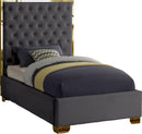 Lana Grey Velvet Twin Bed image