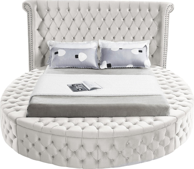 Luxus Cream Velvet Full Bed (3 Boxes)