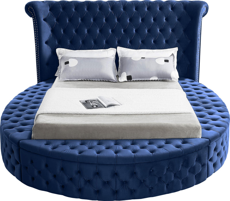 Luxus Navy Velvet King Bed (3 Boxes)