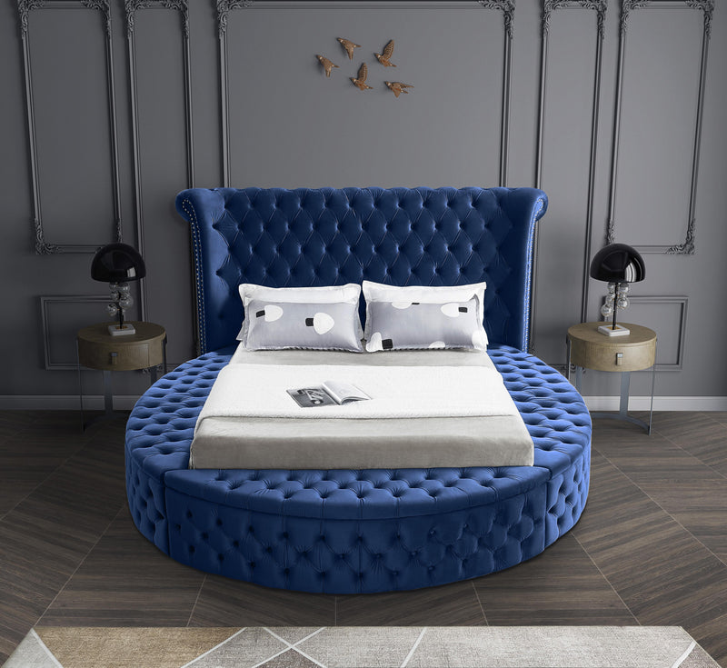 Luxus Navy Velvet King Bed (3 Boxes)