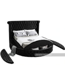 Luxus Black Velvet King Bed (3 Boxes)