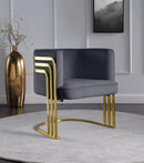 Rays Grey Velvet Accent Chair