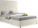 Candace Cream Velvet Full Bed