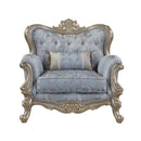 Royale Chair in Blue and Champagne