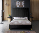 Via Black Velvet Queen Bed