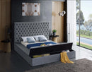 Bliss Grey Velvet King Bed (3 Boxes)