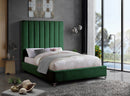 Via Green Velvet Queen Bed