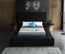Bliss Black Velvet King Bed (3 Boxes)