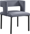 Caleb Grey Velvet Dining Chair