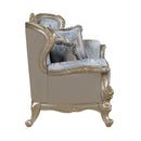 Royale Loveseat in Blue and Champagne