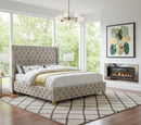 Savan Cream Velvet King Bed