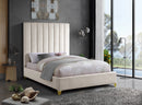 Via Cream Velvet King Bed