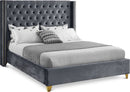 Barolo Grey Velvet King Bed