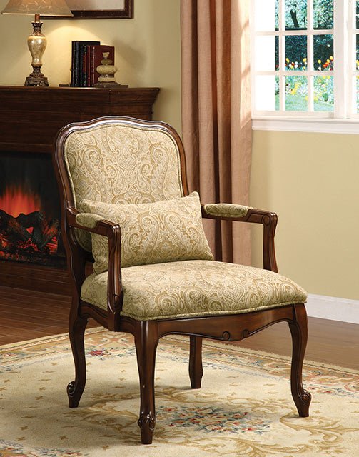 Waterville Beige/Dark Cherry Accent Chair