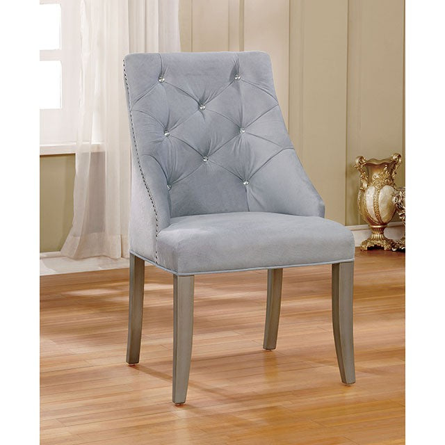 DIOCLES Silver/Light Gray Side Chair (2/CTN)