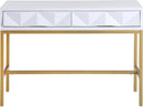 Pandora White Laquer with Gold Console Table