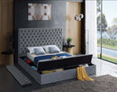 Bliss Grey Velvet King Bed (3 Boxes)