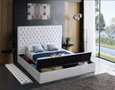 Bliss White Velvet King Bed (3 Boxes)