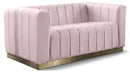Marlon Pink Velvet Loveseat