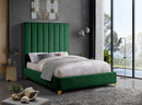 Via Green Velvet Queen Bed