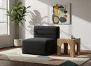 Quincy Black Velvet Modular Armless Chair