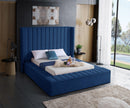 Kiki Navy Velvet Full Bed (3 Boxes)
