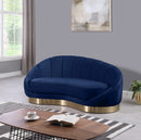 Shelly Navy Velvet Chaise