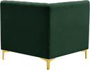 Alina Green Velvet Corner Chair