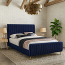 Zara Navy Velvet King Bed (3 Boxes)