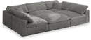 Cozy Grey Velvet Cloud Modular Sectional