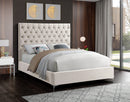 Cruz Cream Velvet King Bed