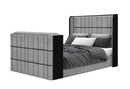 Isabella Grey Bed with LED, TV Lift, Speaker and Fireplace