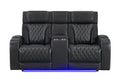 U8611 Blanche Pwr Con Rec Loveseat with PHR, LED and Speaker