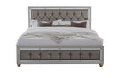 RILEY SILVER KING BED, DRESSER, MIRROR, 2 NIGHTSTANDS AND CHEST